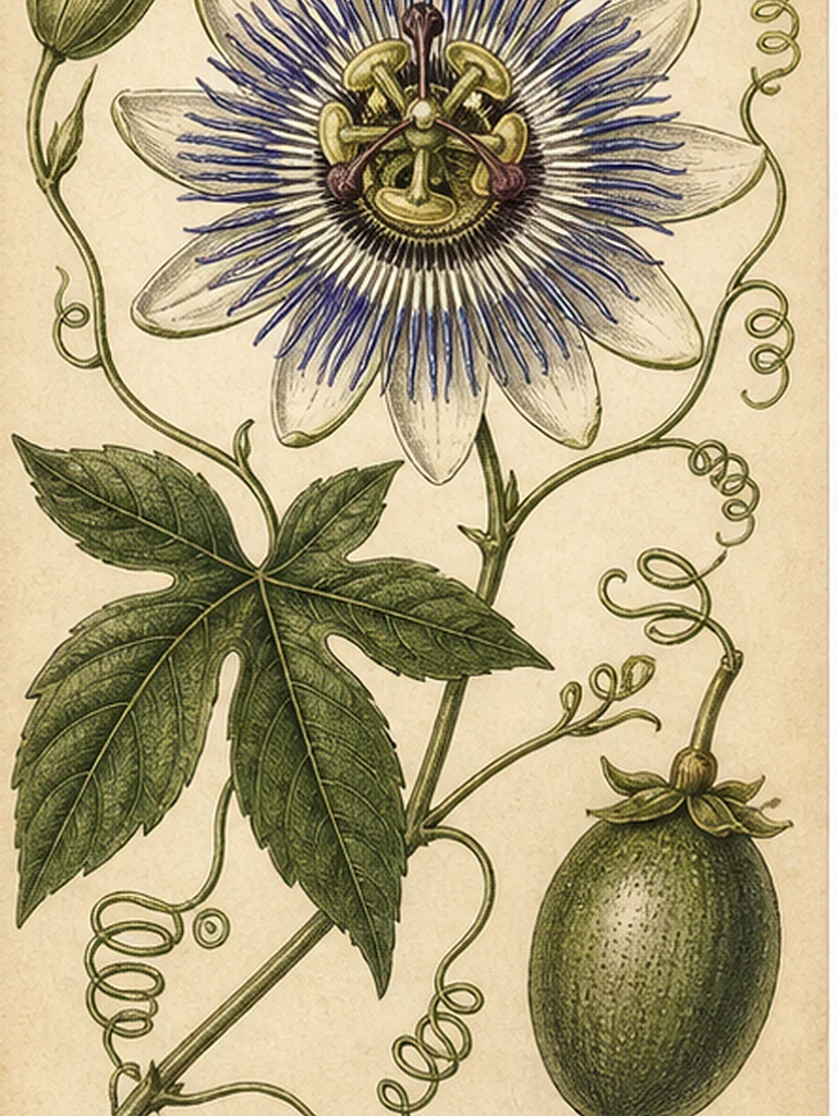Passionflower botanical specimen